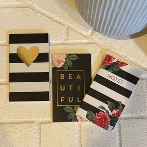 Elegant Striped and Floral Notebooks Set